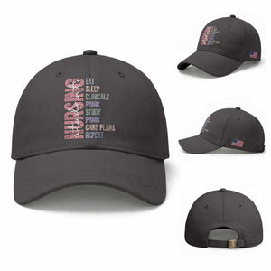 Funny Student Nurse Life Baseball Cap Eat Sleep Clinicals Panic Study Repeat