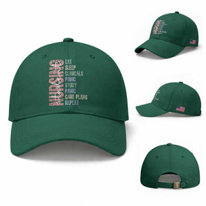 Funny Student Nurse Life Baseball Cap Eat Sleep Clinicals Panic Study Repeat