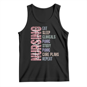Funny Student Nurse Life Tank Top Eat Sleep Clinicals Panic Study Repeat