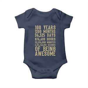 Vintage 100th Birthday Gift Baby Onesie 100 Years Of Being Awesome