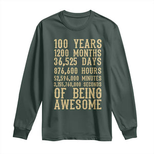 Vintage 100th Birthday Gift Long Sleeve Shirt 100 Years Of Being Awesome