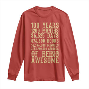Vintage 100th Birthday Gift Long Sleeve Shirt 100 Years Of Being Awesome