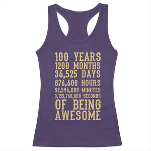 Vintage 100th Birthday Gift Racerback Tank Top 100 Years Of Being Awesome