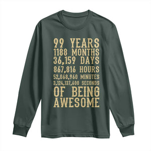 Vintage 99th Birthday Gift Long Sleeve Shirt 99 Years Of Being Awesome