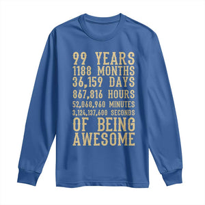Vintage 99th Birthday Gift Long Sleeve Shirt 99 Years Of Being Awesome