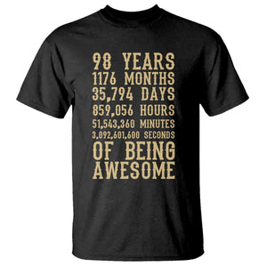 Vintage 98th Birthday Gift T Shirt 98 Years Of Being Awesome