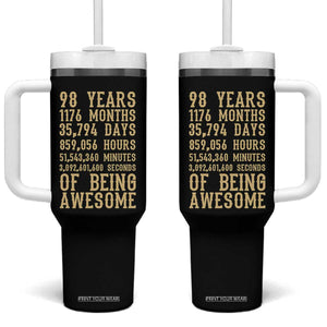 Vintage 98th Birthday Gift Tumbler With Handle 98 Years Of Being Awesome