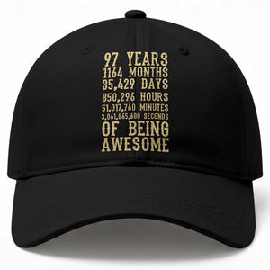Vintage 97th Birthday Gift Baseball Cap 97 Years Of Being Awesome