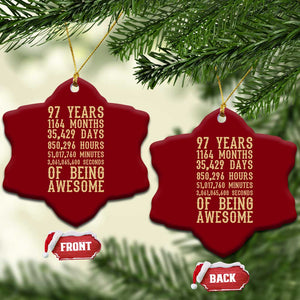 Vintage 97th Birthday Gift Ceramic Ornament 97 Years Of Being Awesome