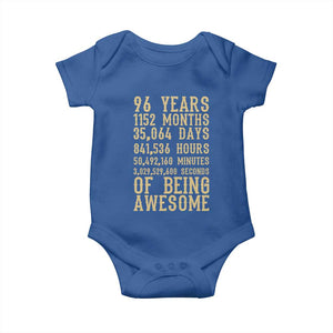 Vintage 96th Birthday Gift Baby Onesie 96 Years Of Being Awesome