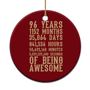 Vintage 96th Birthday Gift Ceramic Ornament 96 Years Of Being Awesome