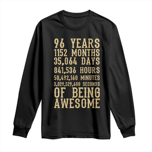 Vintage 96th Birthday Gift Long Sleeve Shirt 96 Years Of Being Awesome