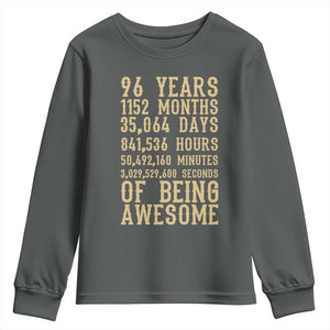 Vintage 96th Birthday Gift Youth Sweatshirt 96 Years Of Being Awesome