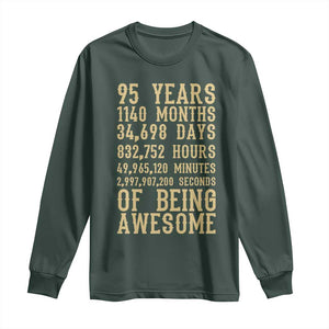 Vintage 95th Birthday Gift Long Sleeve Shirt 95 Years Of Being Awesome