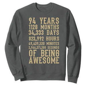 Vintage 94th Birthday Gift Sweatshirt 94 Years Of Being Awesome