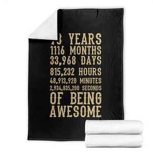 Vintage 93rd Birthday Gift Throw Blanket 93 Years Of Being Awesome