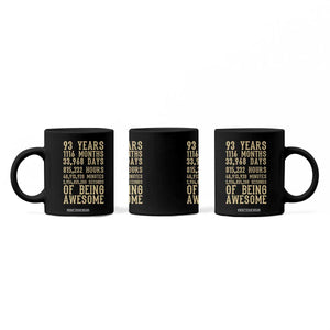 Vintage 93rd Birthday Gift Coffee Mug 93 Years Of Being Awesome