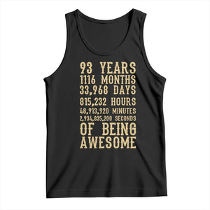 Vintage 93rd Birthday Gift Tank Top 93 Years Of Being Awesome