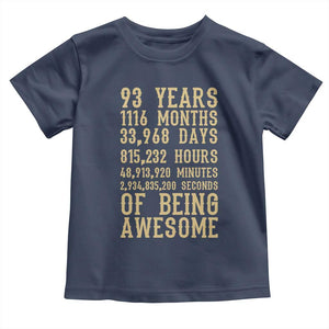 Vintage 93rd Birthday Gift Toddler T Shirt 93 Years Of Being Awesome