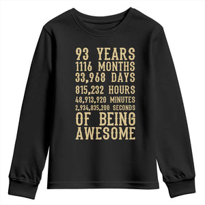Vintage 93rd Birthday Gift Youth Sweatshirt 93 Years Of Being Awesome