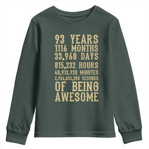 Vintage 93rd Birthday Gift Youth Sweatshirt 93 Years Of Being Awesome