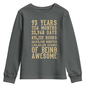 Vintage 93rd Birthday Gift Youth Sweatshirt 93 Years Of Being Awesome