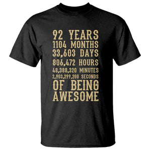 Vintage 92nd Birthday Gift T Shirt 92 Years Of Being Awesome