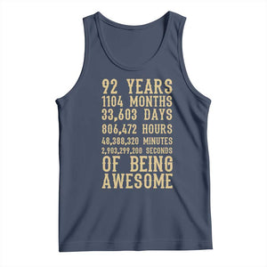 Vintage 92nd Birthday Gift Tank Top 92 Years Of Being Awesome