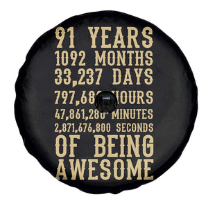 Vintage 91st Birthday Gift Spare Tire Cover 91 Years Of Being Awesome