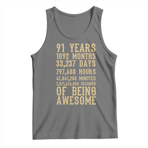 Vintage 91st Birthday Gift Tank Top 91 Years Of Being Awesome