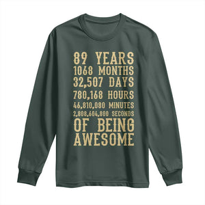 Vintage 89th Birthday Gift Long Sleeve Shirt 89 Years Of Being Awesome