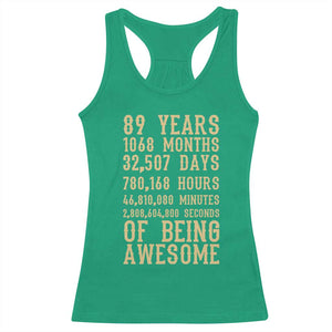Vintage 89th Birthday Gift Racerback Tank Top 89 Years Of Being Awesome