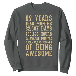 Vintage 89th Birthday Gift Sweatshirt 89 Years Of Being Awesome