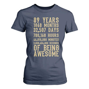 Vintage 89th Birthday Gift T Shirt For Women 89 Years Of Being Awesome