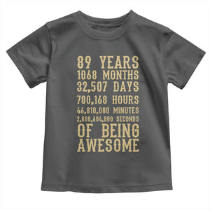 Vintage 89th Birthday Gift Toddler T Shirt 89 Years Of Being Awesome