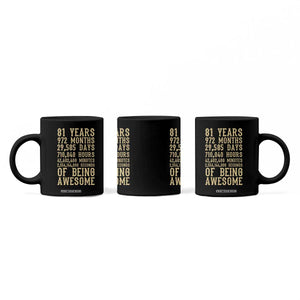 Vintage 81st Birthday Gift Coffee Mug 81 Years Of Being Awesome