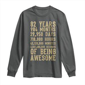 Vintage 82nd Birthday Gift Long Sleeve Shirt 82 Years Of Being Awesome