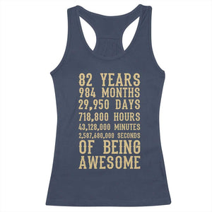 Vintage 82nd Birthday Gift Racerback Tank Top 82 Years Of Being Awesome