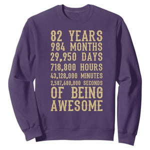 Vintage 82nd Birthday Gift Sweatshirt 82 Years Of Being Awesome