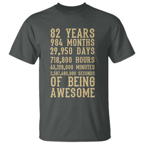 Vintage 82nd Birthday Gift T Shirt 82 Years Of Being Awesome