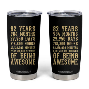 Vintage 82nd Birthday Gift Tumbler Cup 82 Years Of Being Awesome