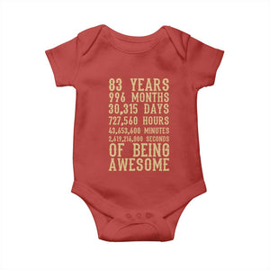 Vintage 83rd Birthday Gift Baby Onesie 83 Years Of Being Awesome
