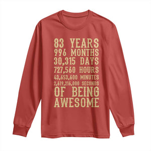Vintage 83rd Birthday Gift Long Sleeve Shirt 83 Years Of Being Awesome