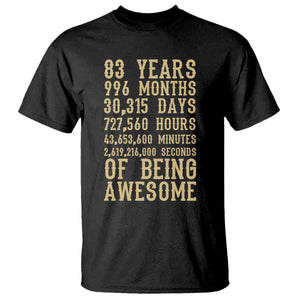 Vintage 83rd Birthday Gift T Shirt 83 Years Of Being Awesome