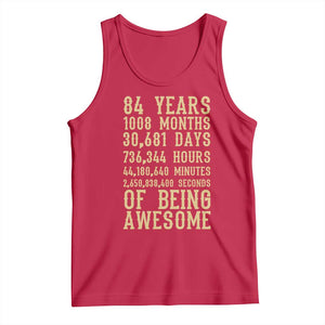 Vintage 84th Birthday Gift Tank Top 84 Years Of Being Awesome