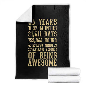 Vintage 86th Birthday Gift Throw Blanket 86 Years Of Being Awesome