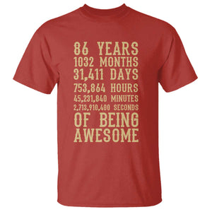 Vintage 86th Birthday Gift T Shirt 86 Years Of Being Awesome