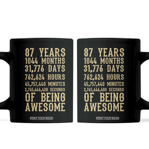 Vintage 87th Birthday Gift Coffee Mug 87 Years Of Being Awesome