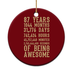 Vintage 87th Birthday Gift Ceramic Ornament 87 Years Of Being Awesome
