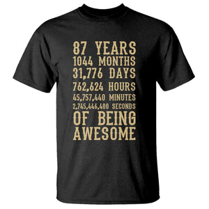 Vintage 87th Birthday Gift T Shirt 87 Years Of Being Awesome